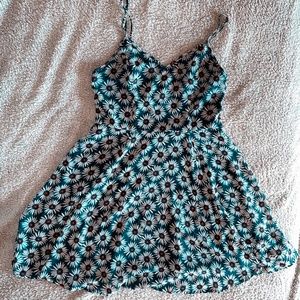 Navy Blue Floral Dress